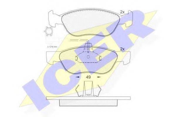 ICER 181282 Комплект тормозных колодок, дисковый тормоз