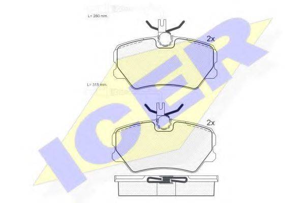 ICER 181285 Комплект тормозных колодок, дисковый тормоз