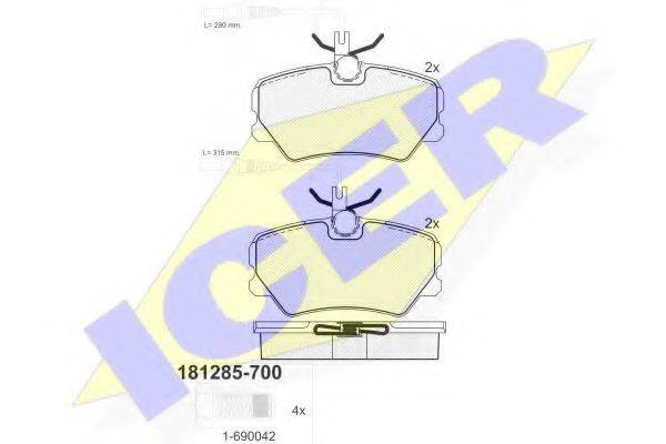 ICER 181285700 Комплект тормозных колодок, дисковый тормоз