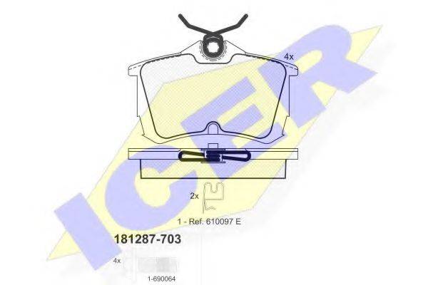 ICER 181287703 Комплект тормозных колодок, дисковый тормоз