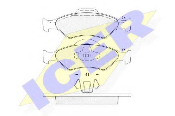 ICER 181344 Комплект тормозных колодок, дисковый тормоз