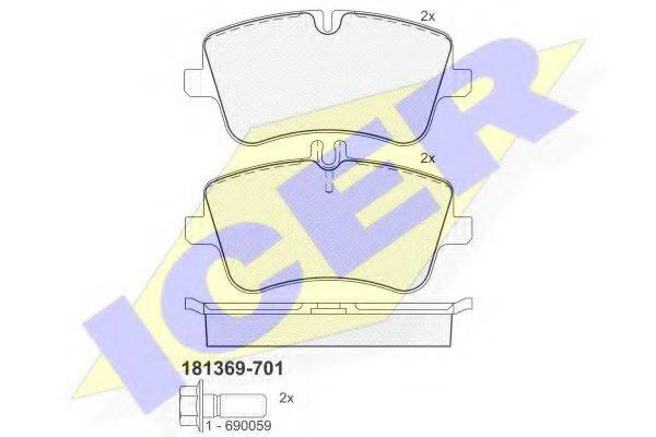 ICER 181369701 Комплект тормозных колодок, дисковый тормоз