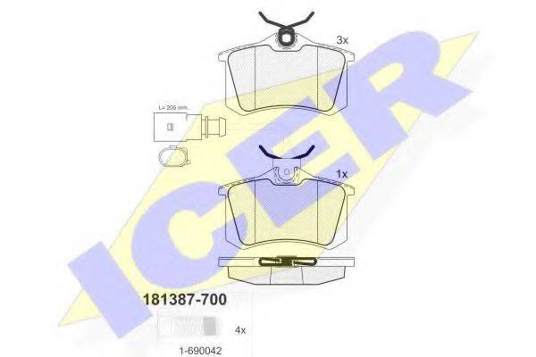 ICER 181387700 Комплект тормозных колодок, дисковый тормоз