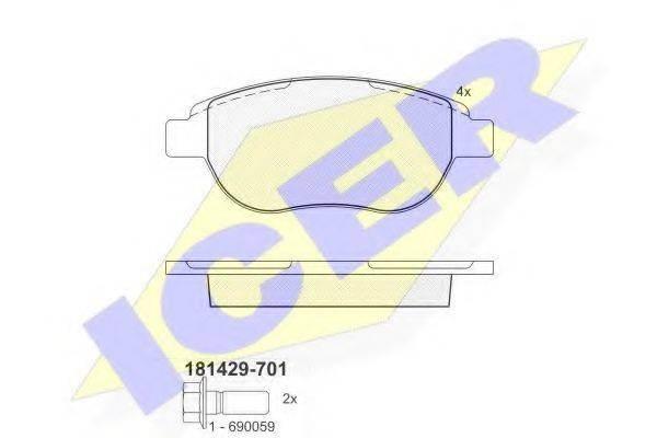 ICER 181429701 Комплект тормозных колодок, дисковый тормоз