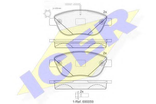 ICER 181440203 Комплект тормозных колодок, дисковый тормоз
