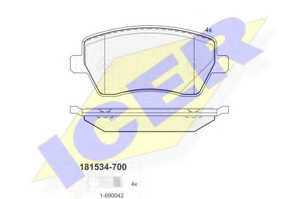 ICER 181534700 Комплект тормозных колодок, дисковый тормоз