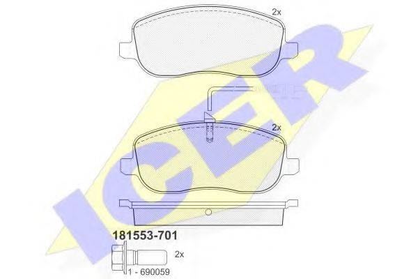 ICER 181553701 Комплект тормозных колодок, дисковый тормоз