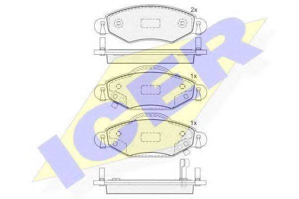 ICER 181587 Комплект тормозных колодок, дисковый тормоз