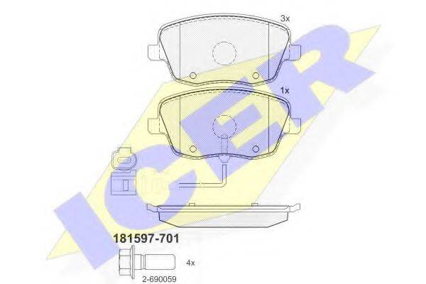 ICER 181597701 Комплект тормозных колодок, дисковый тормоз