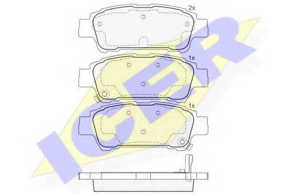 ICER 181608 Комплект тормозных колодок, дисковый тормоз