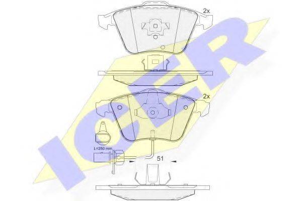 ICER 181654 Комплект тормозных колодок, дисковый тормоз