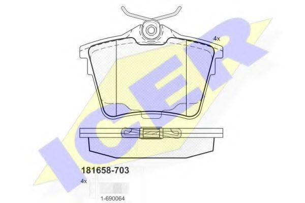 ICER 181658703 Комплект тормозных колодок, дисковый тормоз