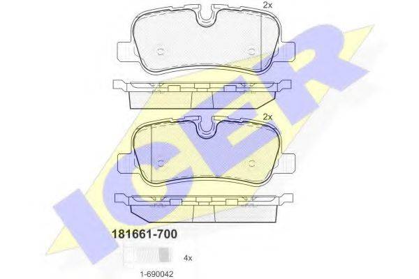 ICER 181661700 Комплект тормозных колодок, дисковый тормоз