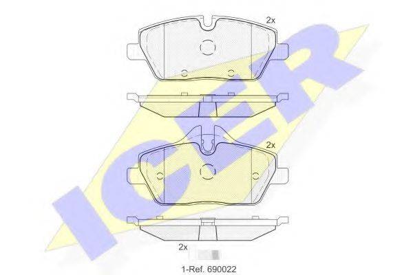 ICER 181662202 Комплект тормозных колодок, дисковый тормоз