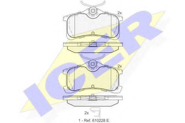 ICER 181728 Комплект тормозных колодок, дисковый тормоз