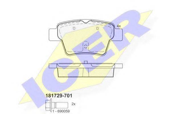 ICER 181729701 Комплект тормозных колодок, дисковый тормоз