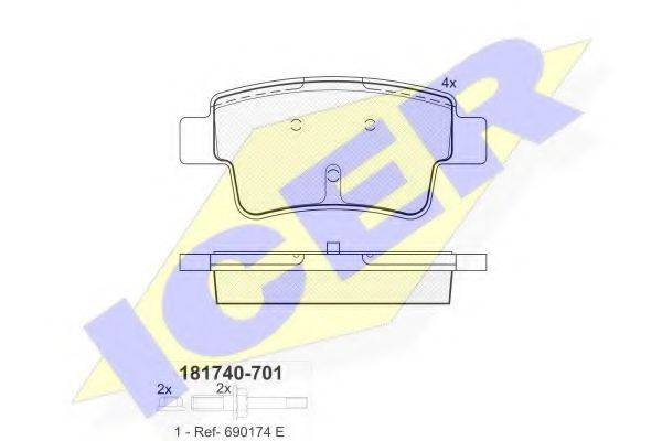 ICER 181740701 Комплект тормозных колодок, дисковый тормоз
