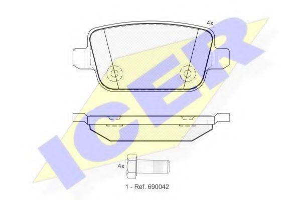 ICER 181801 Комплект тормозных колодок, дисковый тормоз