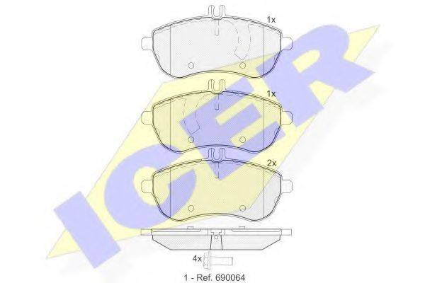 ICER 181821 Комплект тормозных колодок, дисковый тормоз