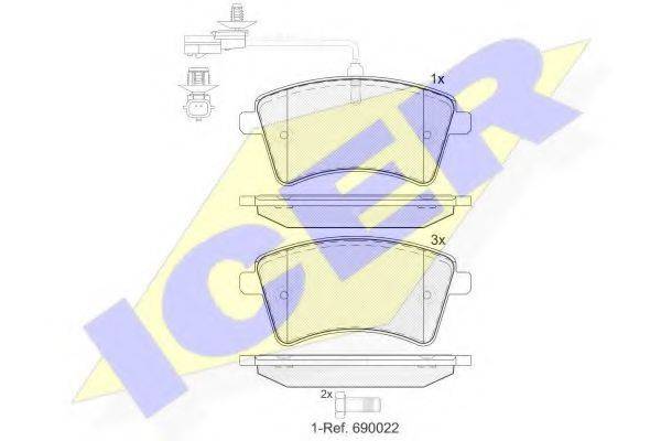 ICER 181854203 Комплект тормозных колодок, дисковый тормоз