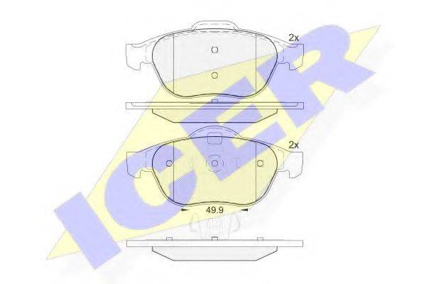 ICER 181861 Комплект тормозных колодок, дисковый тормоз