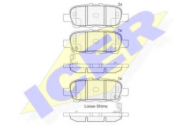 ICER 181901203 Комплект тормозных колодок, дисковый тормоз