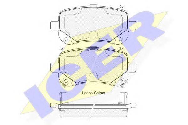 ICER 181910 Комплект тормозных колодок, дисковый тормоз