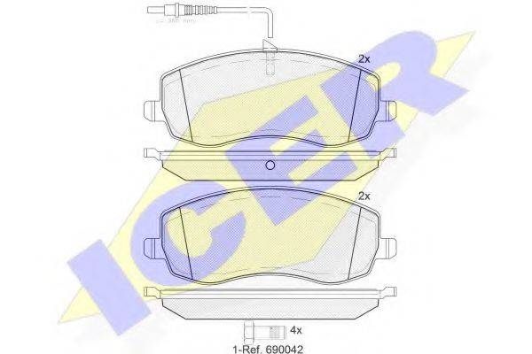 ICER 181912 Комплект тормозных колодок, дисковый тормоз