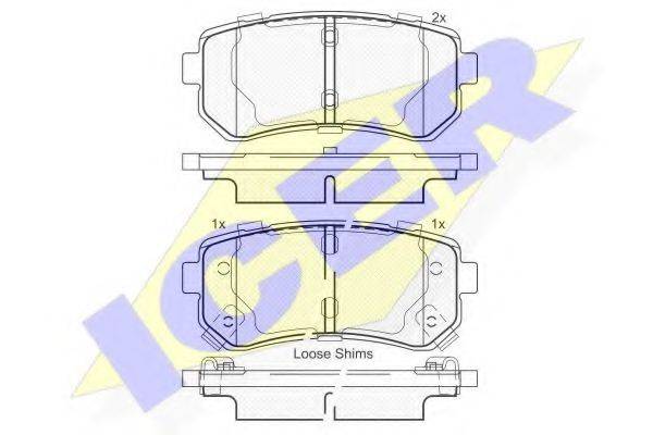 ICER 181955 Комплект тормозных колодок, дисковый тормоз