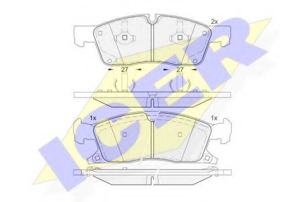ICER 181988 Комплект тормозных колодок, дисковый тормоз