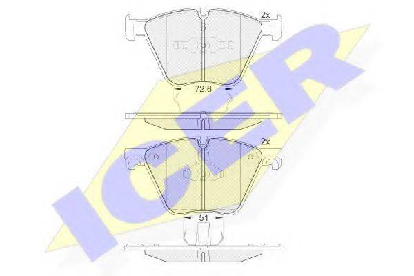 ICER 181992 Комплект тормозных колодок, дисковый тормоз