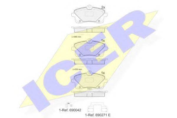 ICER 182024 Комплект тормозных колодок, дисковый тормоз