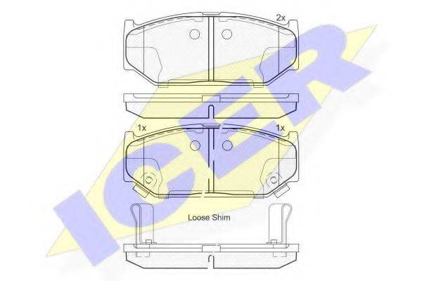 ICER 182045 Комплект тормозных колодок, дисковый тормоз