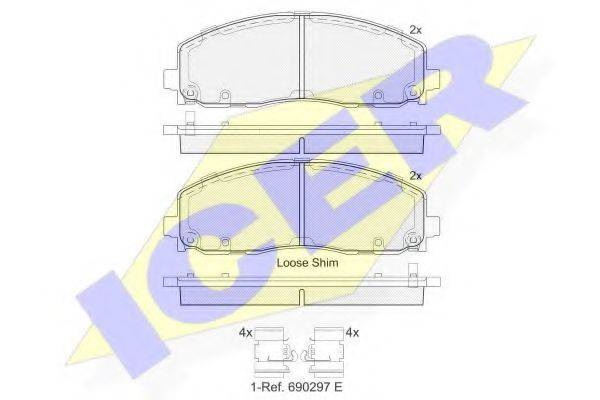 ICER 182054 Комплект тормозных колодок, дисковый тормоз