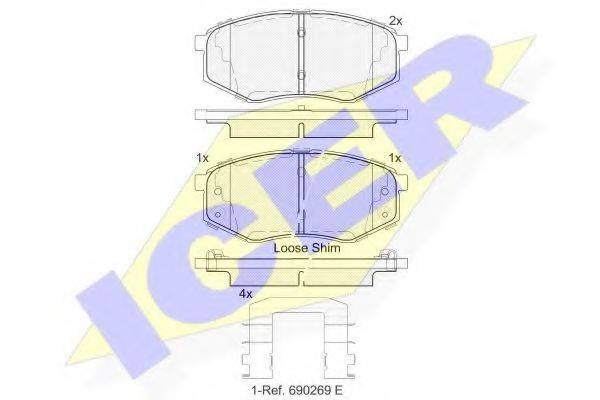 ICER 182094 Комплект тормозных колодок, дисковый тормоз