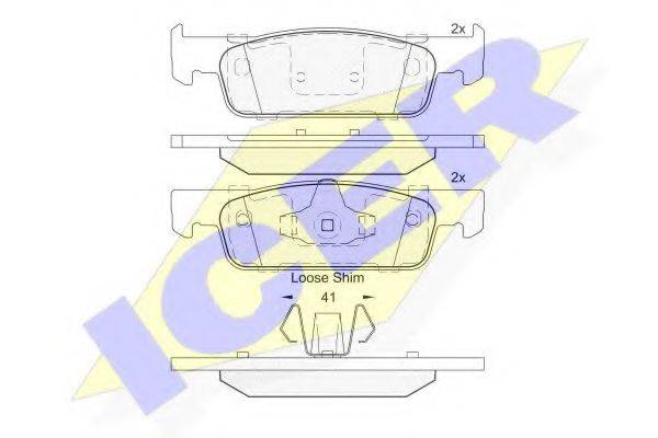 ICER 182115 Комплект тормозных колодок, дисковый тормоз