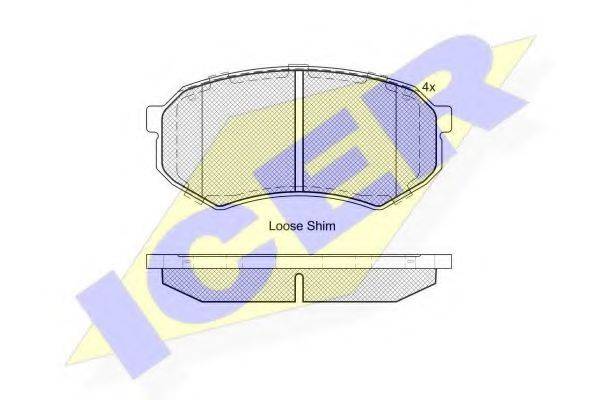 ICER 182182 Комплект тормозных колодок, дисковый тормоз
