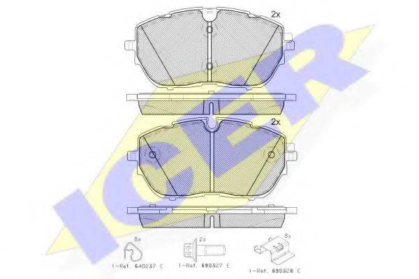 ICER 182227 Комплект тормозных колодок, дисковый тормоз