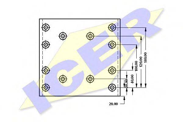 ICER 21949200 Комплект тормозных башмаков, барабанные тормоза