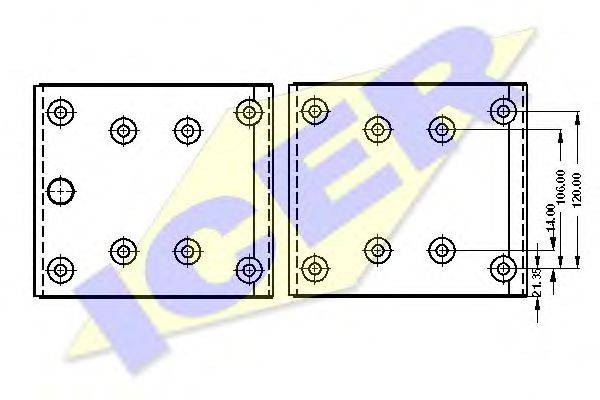 ICER 21949400 Комплект тормозных башмаков, барабанные тормоза