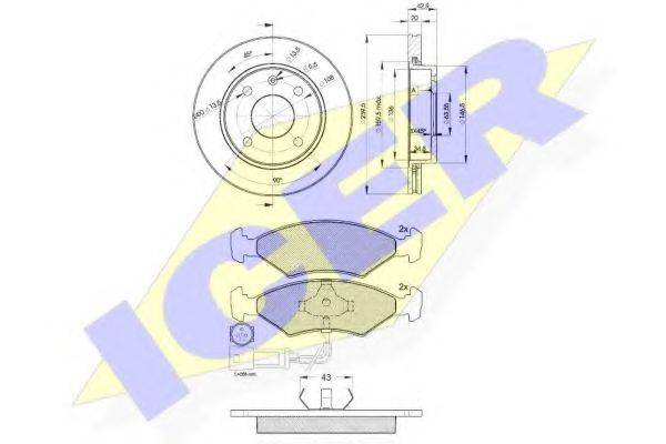 ICER 304101064 Комплект тормозов, дисковый тормозной механизм