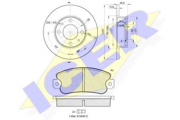 ICER 304185812 Комплект тормозов, дисковый тормозной механизм