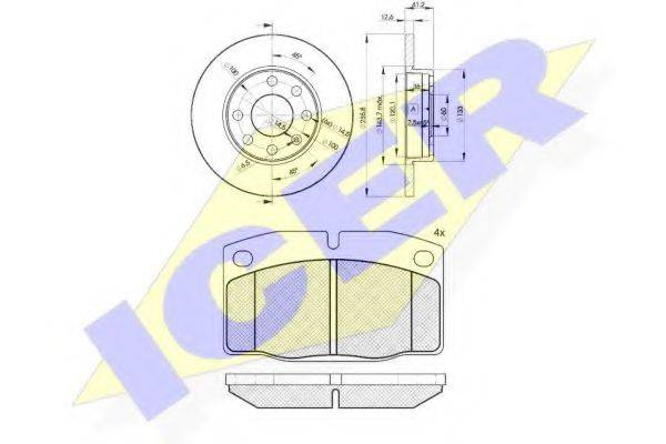 ICER 304541240 Комплект тормозов, дисковый тормозной механизм