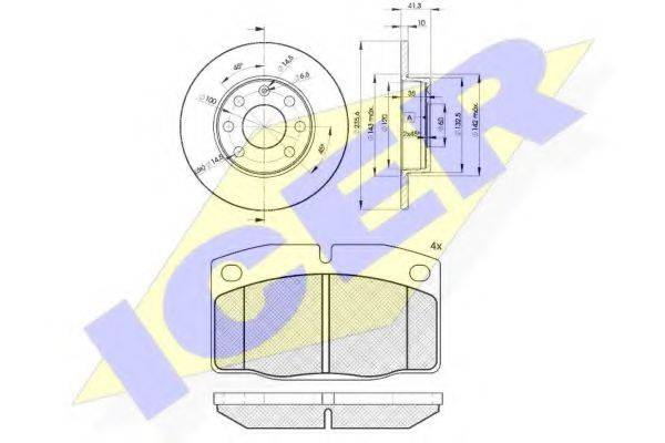 ICER 304546193 Комплект тормозов, дисковый тормозной механизм