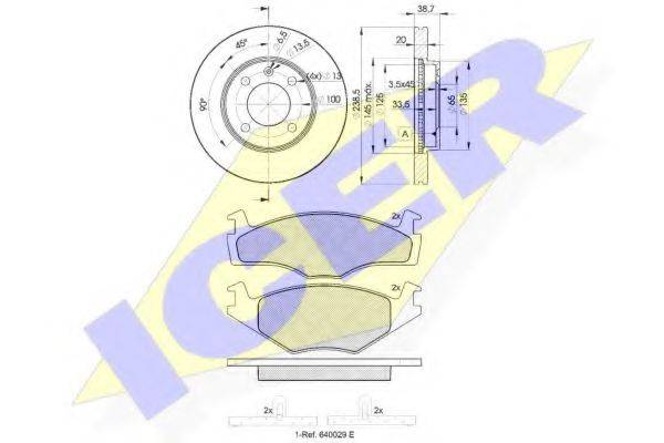 ICER 304593975 Комплект тормозов, дисковый тормозной механизм