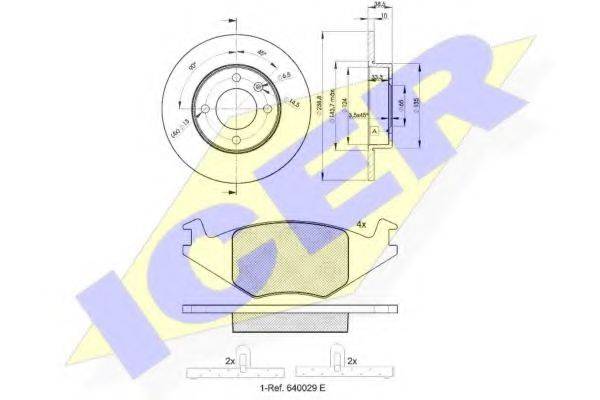 ICER 304613325 Комплект тормозов, дисковый тормозной механизм