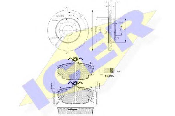 ICER 305546572 Комплект тормозов, дисковый тормозной механизм