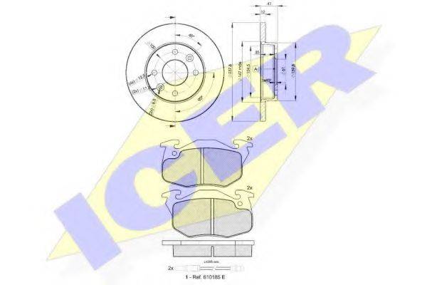 ICER 306334705 Комплект тормозов, дисковый тормозной механизм