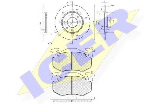 ICER 306494247 Комплект тормозов, дисковый тормозной механизм