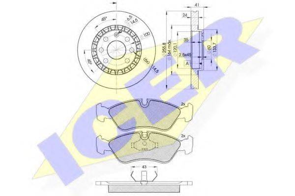 ICER 307589042 Комплект тормозов, дисковый тормозной механизм